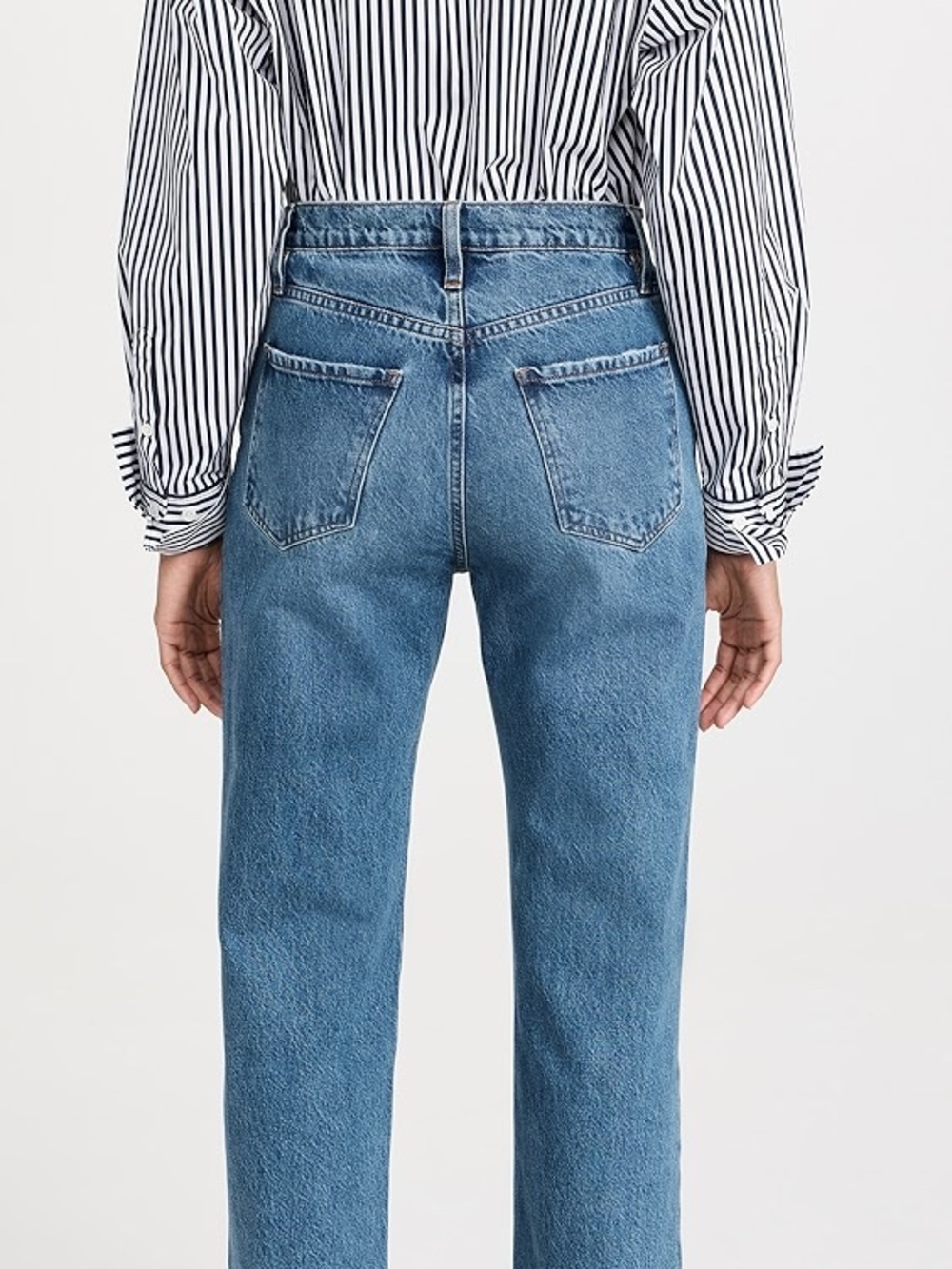 FRAME Medium Blue Le Jane Crop High Rise Straight Leg Jeans - 29 W - Picture 4 of 8
